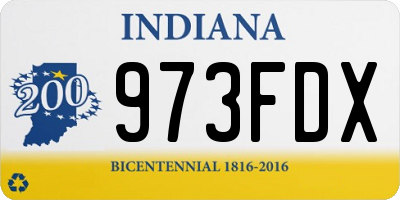 IN license plate 973FDX