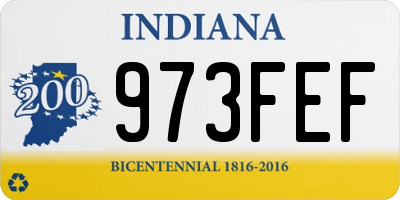 IN license plate 973FEF