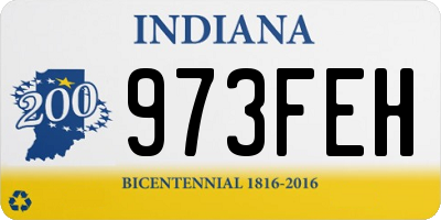 IN license plate 973FEH