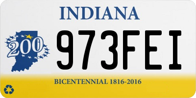 IN license plate 973FEI
