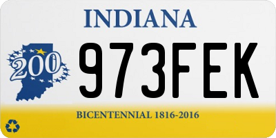 IN license plate 973FEK