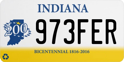 IN license plate 973FER