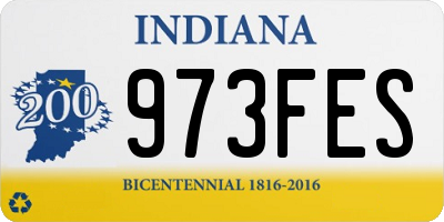 IN license plate 973FES