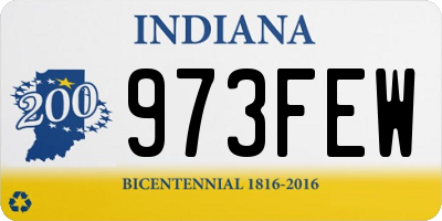 IN license plate 973FEW