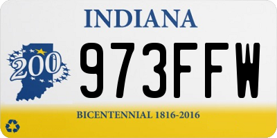 IN license plate 973FFW