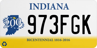 IN license plate 973FGK
