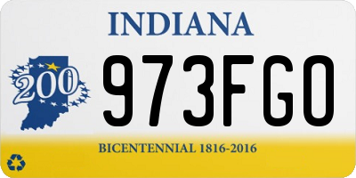 IN license plate 973FGO