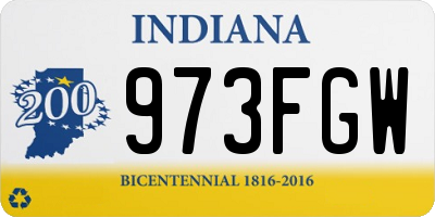 IN license plate 973FGW