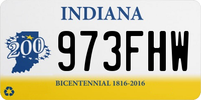 IN license plate 973FHW