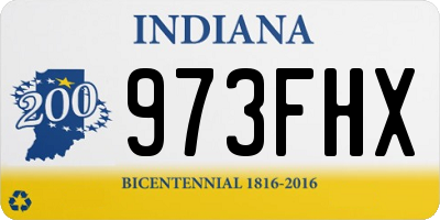 IN license plate 973FHX