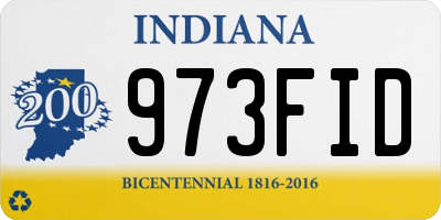 IN license plate 973FID