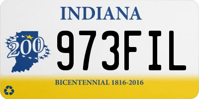 IN license plate 973FIL