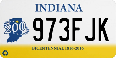 IN license plate 973FJK