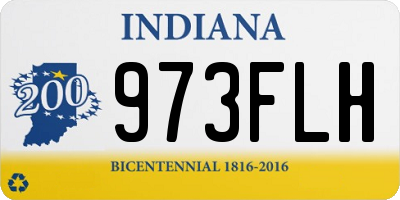 IN license plate 973FLH