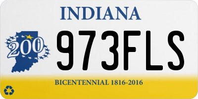 IN license plate 973FLS