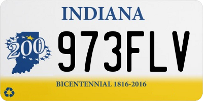 IN license plate 973FLV