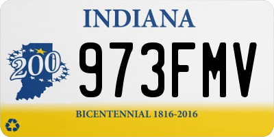 IN license plate 973FMV