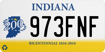 IN license plate 973FNF