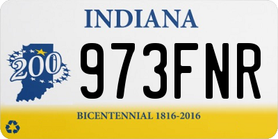 IN license plate 973FNR