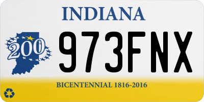 IN license plate 973FNX