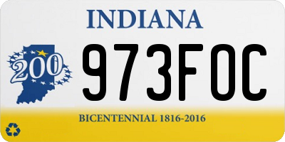 IN license plate 973FOC