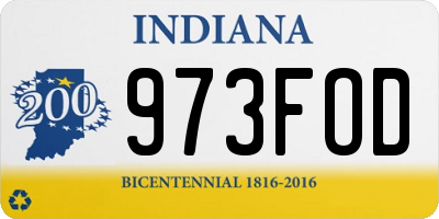 IN license plate 973FOD