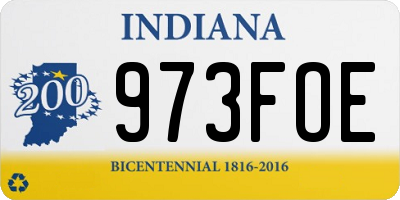 IN license plate 973FOE