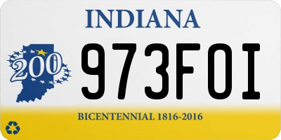 IN license plate 973FOI
