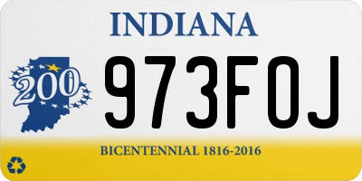 IN license plate 973FOJ