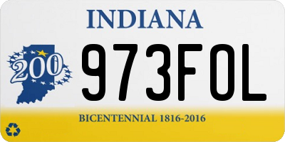 IN license plate 973FOL