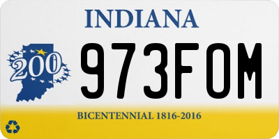IN license plate 973FOM