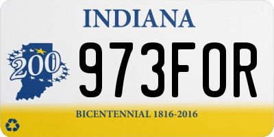 IN license plate 973FOR