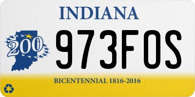 IN license plate 973FOS