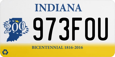 IN license plate 973FOU
