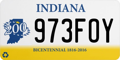 IN license plate 973FOY