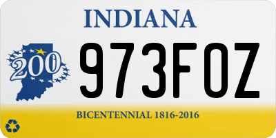 IN license plate 973FOZ