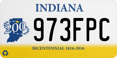 IN license plate 973FPC