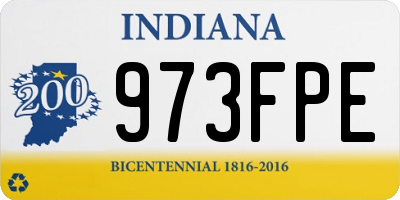 IN license plate 973FPE
