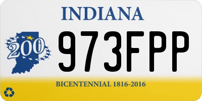 IN license plate 973FPP