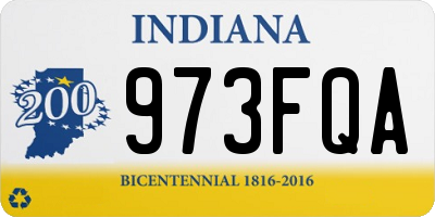 IN license plate 973FQA