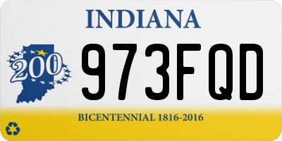 IN license plate 973FQD