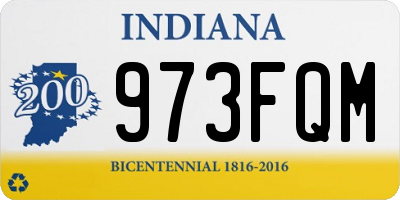 IN license plate 973FQM