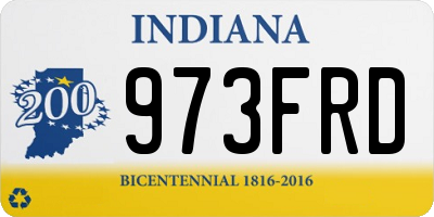IN license plate 973FRD