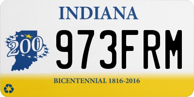 IN license plate 973FRM
