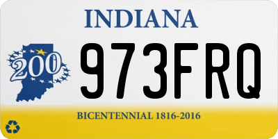IN license plate 973FRQ