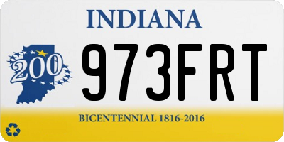 IN license plate 973FRT