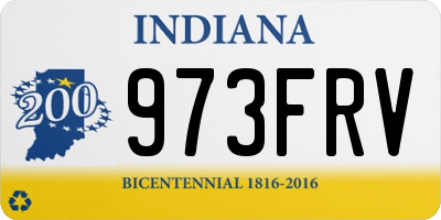IN license plate 973FRV