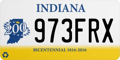 IN license plate 973FRX