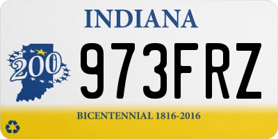 IN license plate 973FRZ