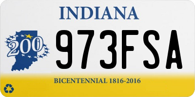 IN license plate 973FSA